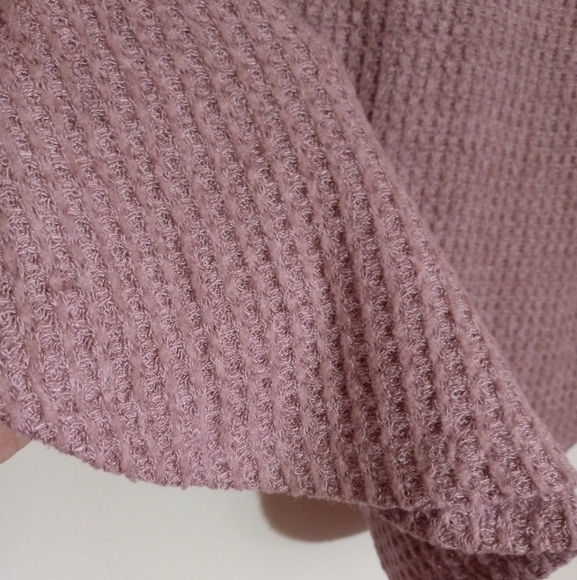AEO soft and sexy plush scoop neck raglan waffle top women's size xsmall - Picture 5 of 8